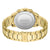 Goldfarbener Gehäuseboden der Herrenarmbanduhr mit BOSS-Schriftzug