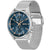 BOSS Herrenarmbanduhr mit blauem Ziffernblatt, Chronograph und Edelstahl-Mesh-Armband