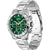 Chronograph-Armbanduhr BOSS Hero mit grünem Zifferblatt, drei Zählern und Edelstahlgehäuse