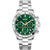 BOSS Herrenarmbanduhr mit grünem Chronographenzifferblatt, Edelstahlband und Mineralglas