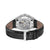 BOSS Herrenarmbanduhr mit schwarzem Lederband, Gehäuserückseite mit sichtbarem Werk.
