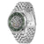 Herren-Armbanduhr mit grünem skelettiertem Zifferblatt, Edelstahlarmband und Krone