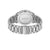 Chronograph-Armbanduhr Rückansicht, Edelstahlarmband, verschraubter Boden