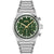 Herrenarmbanduhr von BOSS mit grünem Zifferblatt, Chronograph und Edelstahlarmband
