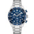 BOSS Herrenarmbanduhr mit blauem Zifferblatt, Chronographen-Subdials und Edelstahlarmband.