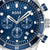 BOSS Herrenarmbanduhr: blau strukturiertes Zifferblatt mit Subdials und Leuchtindizes.