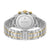 Herrenarmbanduhr BOSS Rückseite mit Edelstahlband und sichtbaren Angaben auf dem Gehäuse.