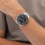 Herrenarmbanduhr BOSS mit Edelstahlband, schwarzem Zifferblatt und Chronographenanzeigen