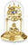 Horloge de table classique avec phase lunaire, cadran doré et chiffres romains, dôme en verre