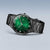 Montre homme paysage avec cadran vert et bracelet à maillons noirs