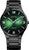 Montre homme avec cadran vert, inscription BERING et bracelet en métal noir