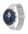 Tommy Hilfiger Armbanduhr mit blauem Zifferblatt und silbernem Edelstahl-Milanaisearmband