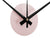 Cadran de montre murale rose poudré avec aiguilles noires et bouton central
