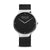 Herrenuhr mit schwarzem Zifferblatt und silbernem Mesh-Armband