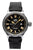 Montre bracelet pour homme UMF Ruhla avec bracelet en cuir noir, cadran noir, chiffres romains