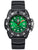 Herrenarmbanduhr Luminox mit grünem Zifferblatt, schwarzem Kautschukband und Stahlkrone.