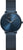 Montre pour femme avec cadran bleu, lunette fine bleue et bracelet milanais bleu.