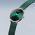 Montre pour femme avec cadran vert, aiguilles et boîtier couleur or rose sur bracelet