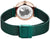 Montre pour femme avec bracelet en maille verte et fermoir à ardillon couleur or rose