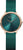 Montre pour femme : bracelet milanais vert, cadran vert, boîtier couleur or rose