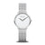 Bering Max René Damenarmbanduhr mit silberfarbenem Milanaise-Armband und rundem weißem Zifferblatt