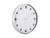 Horloge murale avec bord argenté rond, cadran blanc et index points