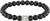 Bracelet pour homme en perles d'onyx noir avec plaque centrale argentée
