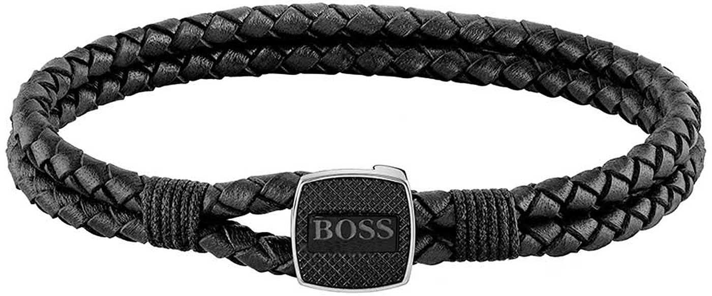 Boss Jewelry 1580047M Bracelet en cuir noir