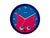 Horloge murale bleu foncé avec motif de chat rouge et yeux bleus, de forme ronde