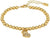 Bracelet en acier inoxydable doré avec chaîne à billes, pendentif charm et fermoir