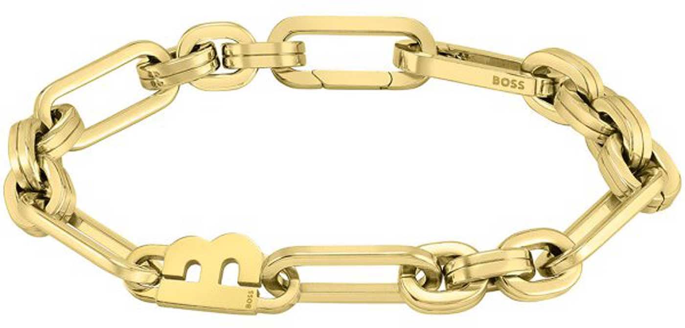 Bracelet doré à maille marine et fermoir rectangulaire