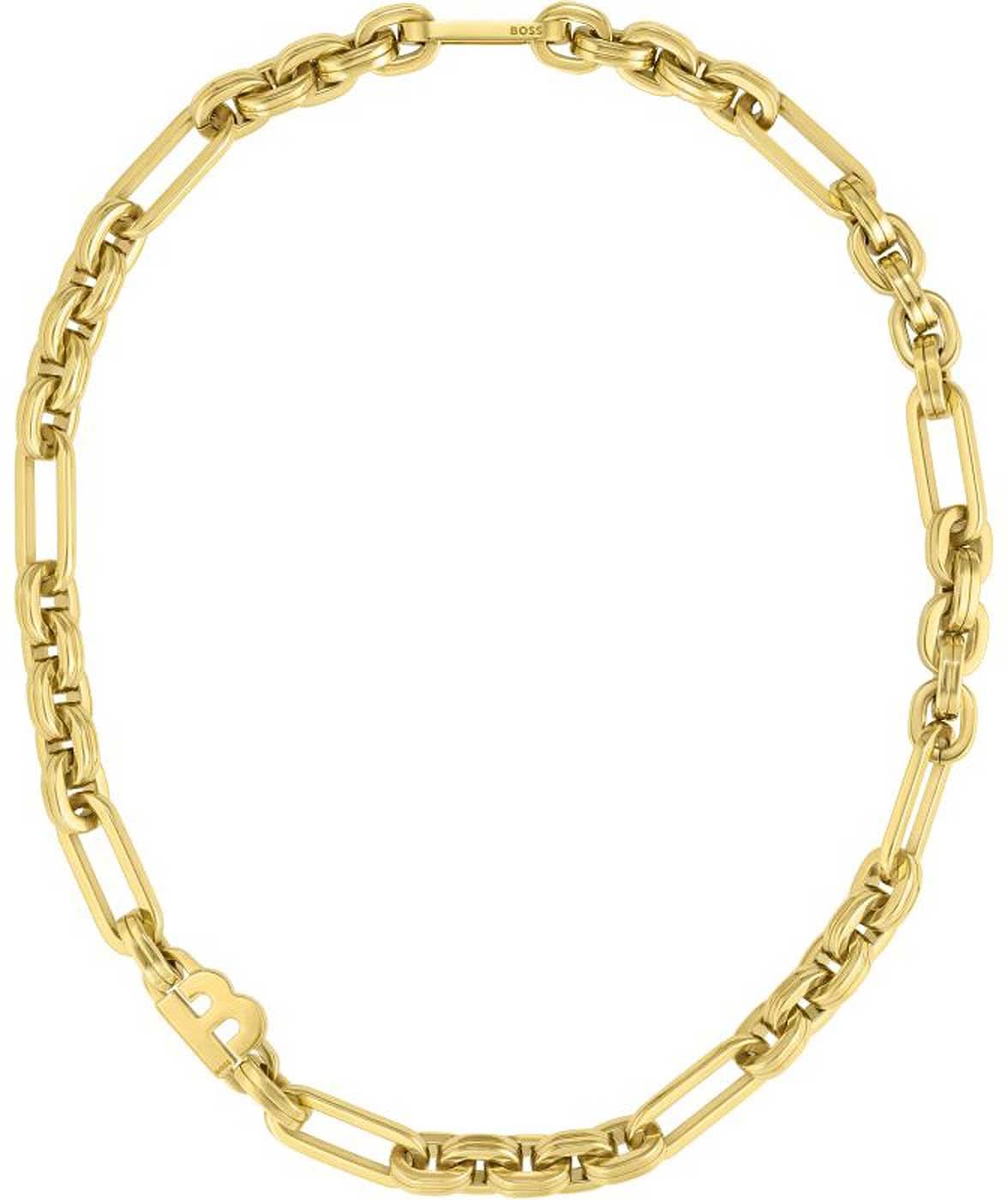 Boss Jewelry Chaîne à maille forçat en or, avec maillons larges
