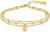 Bracelet chaîne multi-rangs doré avec breloques rondes et fermoir à breloque