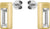 Clous d'oreilles rectangulaires dorés avec logo BOSS et incrustation en verre