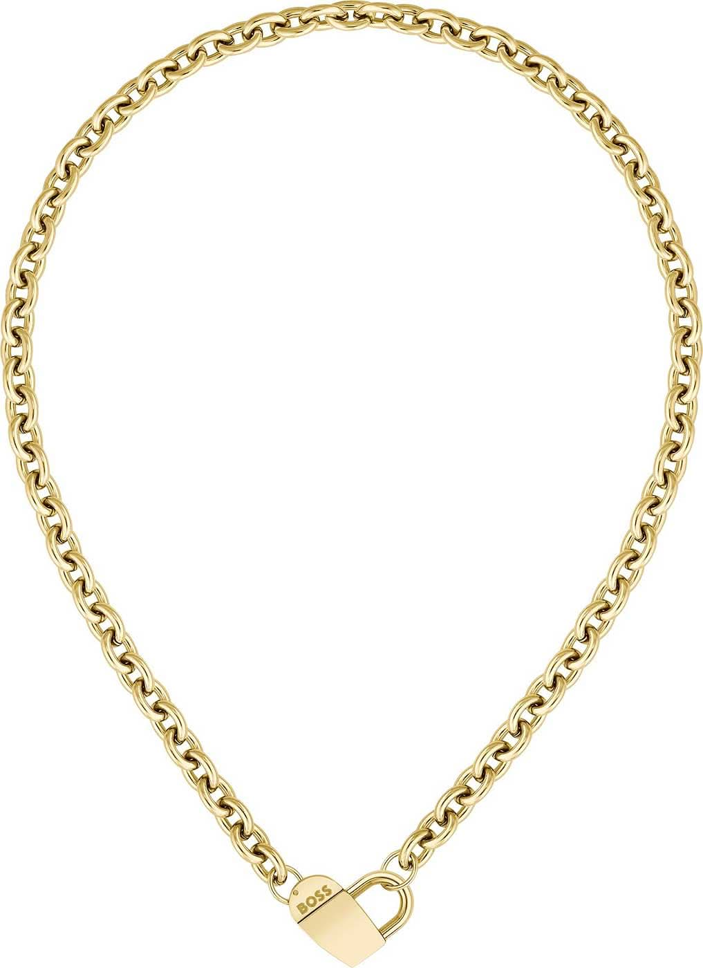 Collier cœur avec grand fermoir magnétique et pendentif cœur, chaîne dorée
