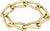 Bracelet gourmette doré avec fermoir mousqueton, grandes maillons ovales
