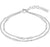 Bracelet double rang en chaînes argentées avec pendentif BOSS et incrustation de pierres