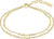 Bracelet double rang avec maillons dorés et pierres transparentes, pendentif BOSS