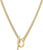 Collier à chevrons dorés avec fermoir à bascule et détail d'anneau au fermoir