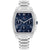 Tommy Hilfiger Herrenarmbanduhr mit blauem Tonneau-Zifferblatt und Edelstahlarmband