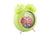 Réveil vert avec motif de coccinelle dans une fenêtre ronde et double oreilles
