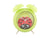 Réveil vert avec motif coccinelle, yeux mobiles, façade ronde