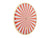 Horloge murale avec cadran à rayures orange et blanc et bordure beige