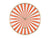 Horloge murale avec cadran à rayures orange et blanc et cadre beige