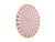 Horloge murale Karlsson avec cadran rond rayé rose flamant/blanc dans un cadre beige