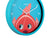 Détail de l'horloge murale pour enfants : tête de poisson rouge avec de grands yeux et des aiguilles
