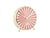 Réveil avec motif de rayons orange et blanc et bordure latérale dorée