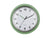Horloge murale Karlsson verte avec cadre rond, cadran blanc et aiguilles noires