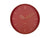 Horloge murale avec cadran rouge, aiguilles en forme de pétales et index dorés