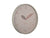 Horloge murale gris chaud avec aiguilles rouges et index bâtons sur cadran rond